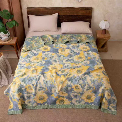 Refresh Sunflower Cotton Gauze Blanket - 86"W x 94"L - image 0