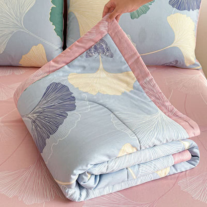 Ginkgo Leaf Print Pure Cotton Quilt - image 1