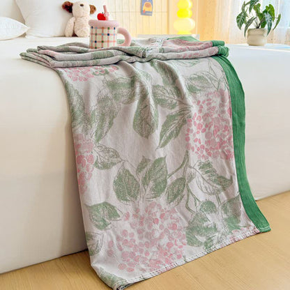 Floral & Leaf Bamboo Fiber Summer Blanket - 79"W x 90"L - image 0