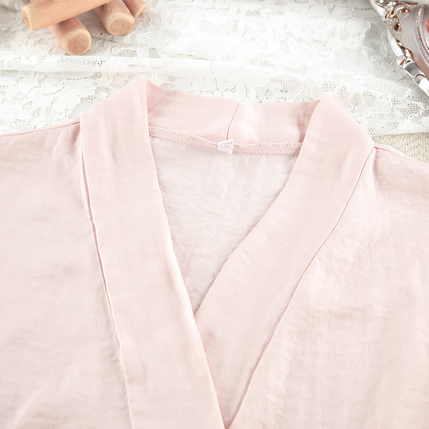 Solid Blush Kimono Robe Set - image 5
