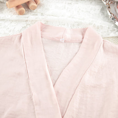 Solid Blush Kimono Robe Set - image 5