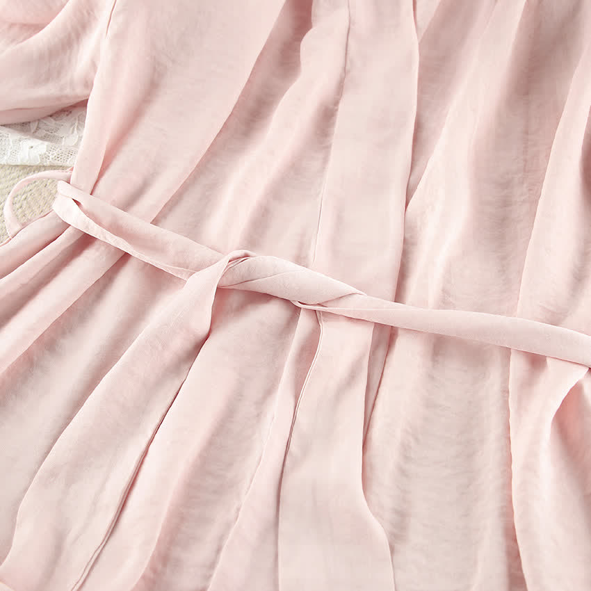 Solid Blush Kimono Robe Set - image 6