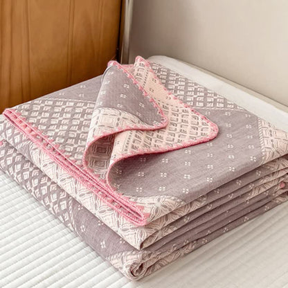 Geometric Patchwork Cotton Triple Gauze Quilt - image 8