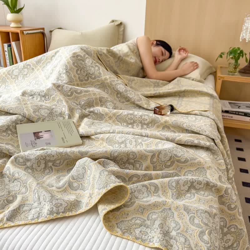 Vintage Pattern Cotton Triple Gauze Quilt - image 1