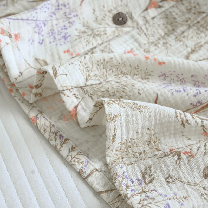 Muted Floral Cotton Gauze Pajama Set - image 8