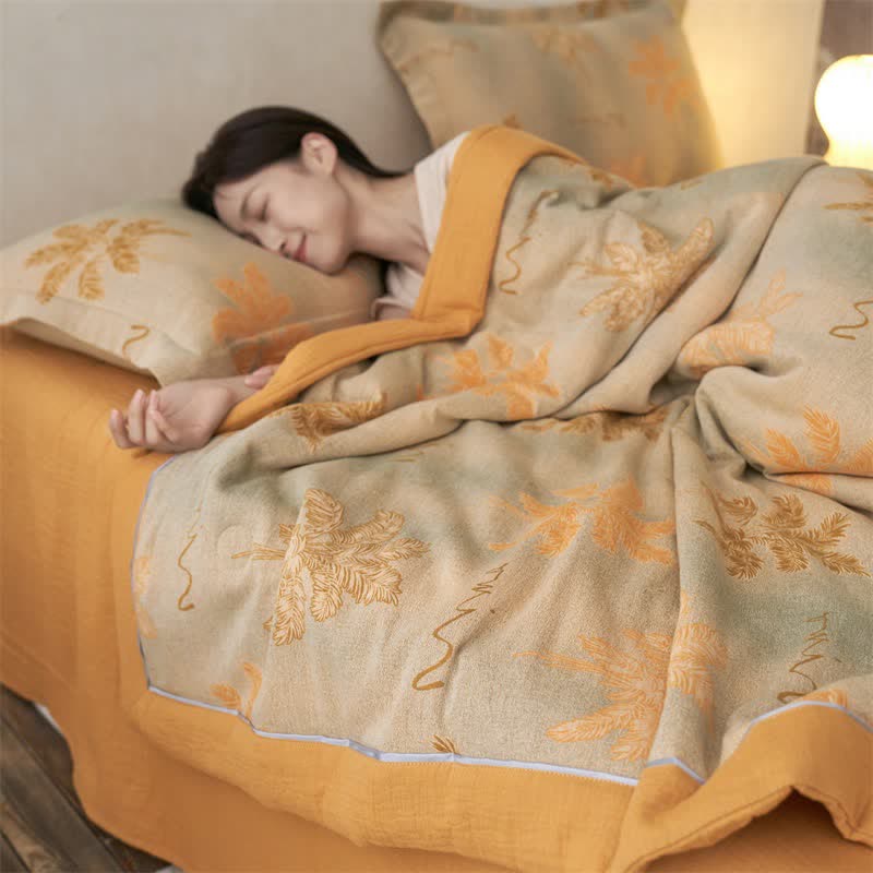 Cotton Gauze Jacquard Rustic Leaf Bedding - image 11