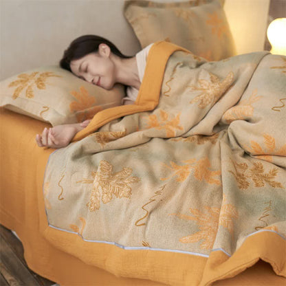 Cotton Gauze Jacquard Rustic Leaf Bedding - image 11