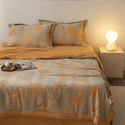 Cotton Gauze Jacquard Rustic Leaf Bedding - image 8