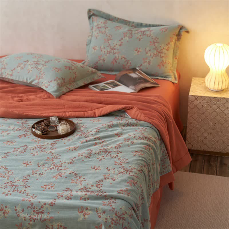 Cotton Gauze Jacquard Floral & Bow Bedding - image 5
