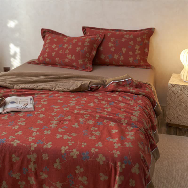 Cotton Gauze Jacquard Rustic Clover Bedding - image 5
