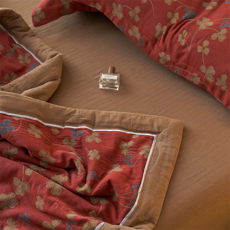 Cotton Gauze Jacquard Rustic Clover Bedding - image 15