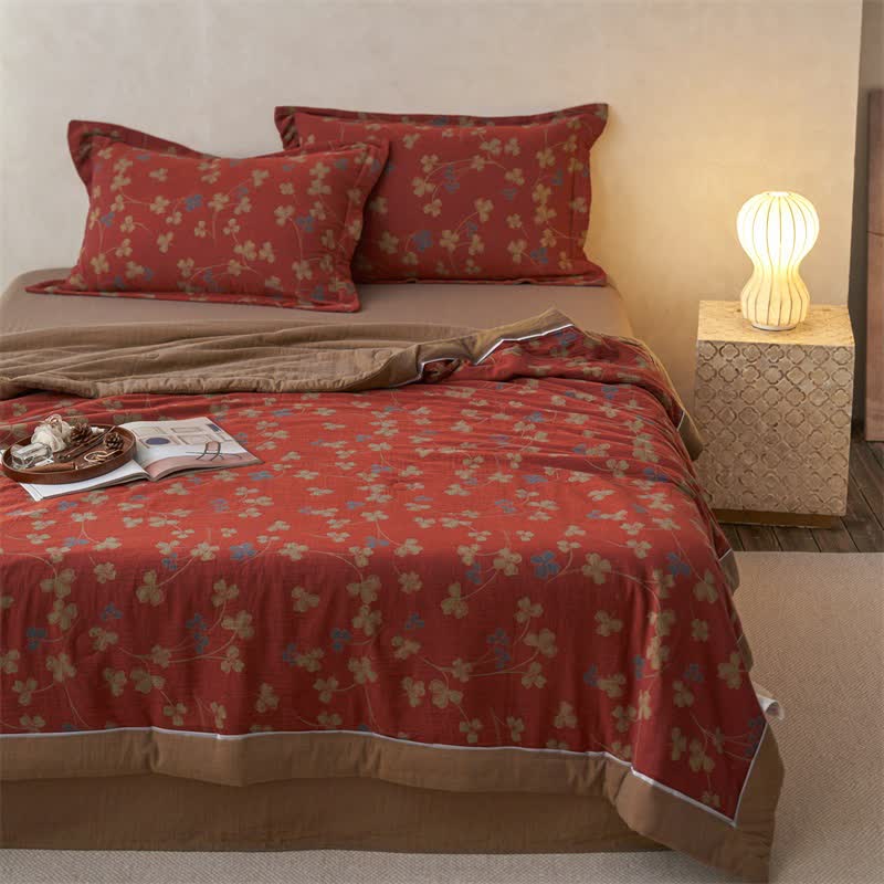 Cotton Gauze Jacquard Rustic Clover Bedding - image 3