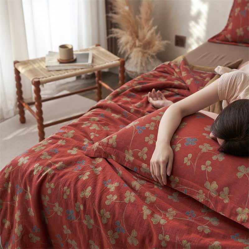 Cotton Gauze Jacquard Rustic Clover Bedding - image 10