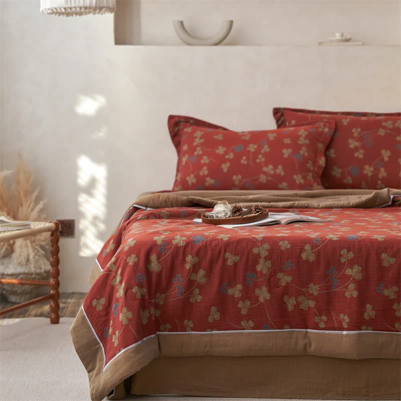 Cotton Gauze Jacquard Rustic Clover Bedding - image 2