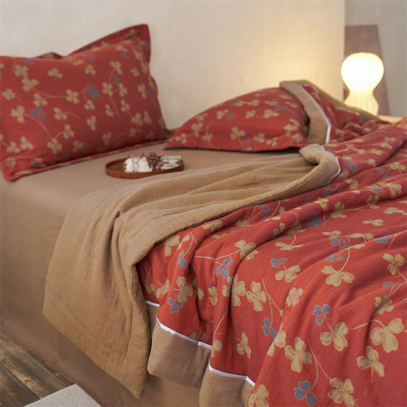 Cotton Gauze Jacquard Rustic Clover Bedding - image 7