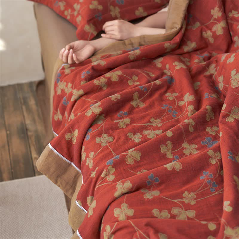Cotton Gauze Jacquard Rustic Clover Bedding - image 14