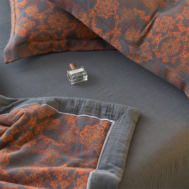 Cotton Gauze Jacquard Vintage Floral Bedding - image 17