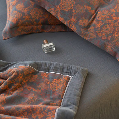 Cotton Gauze Jacquard Vintage Floral Bedding - image 17
