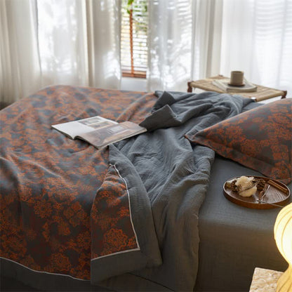 Cotton Gauze Jacquard Vintage Floral Bedding - image 14
