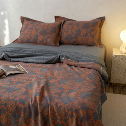Cotton Gauze Jacquard Vintage Floral Bedding - image 4