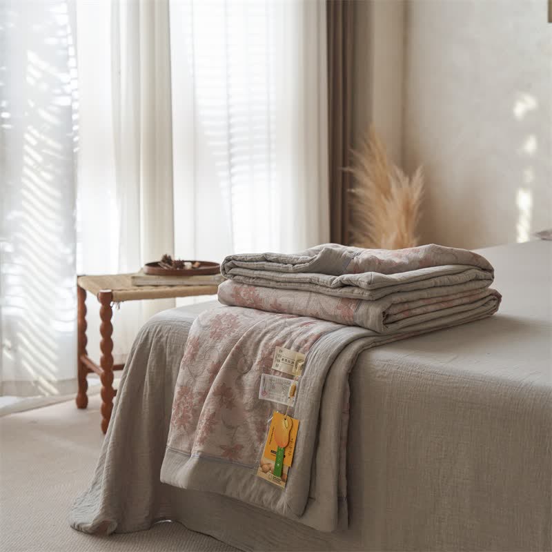 Cotton Gauze Jacquard Elegant Leaf Bedding - image 13