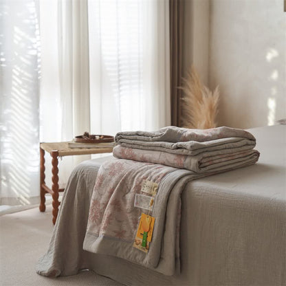 Cotton Gauze Jacquard Elegant Leaf Bedding - image 13