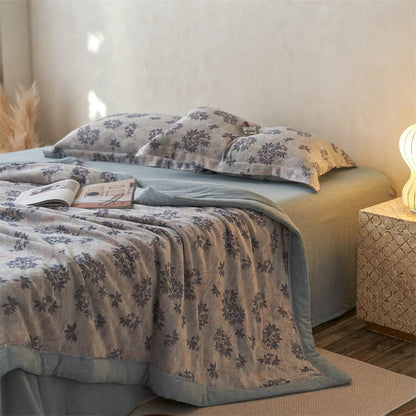 Cotton Gauze Jacquard Elegant Leaf Bedding - image 19