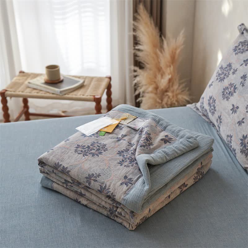 Cotton Gauze Jacquard Elegant Leaf Bedding - image 29
