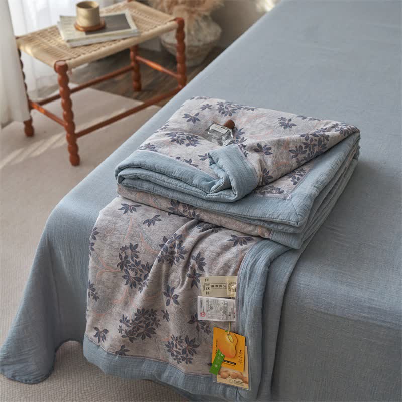 Cotton Gauze Jacquard Elegant Leaf Bedding - image 30