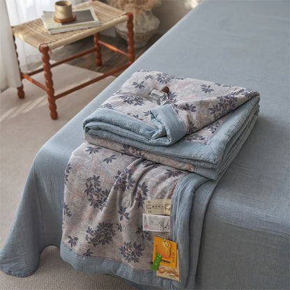 Cotton Gauze Jacquard Elegant Leaf Bedding - image 30