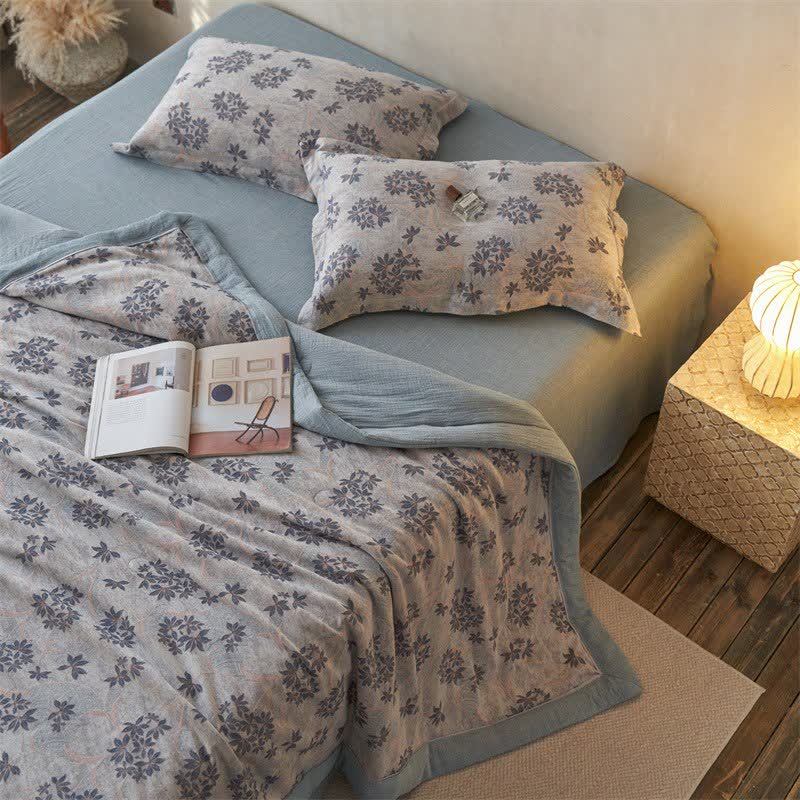 Cotton Gauze Jacquard Elegant Leaf Bedding - image 21