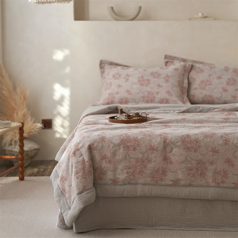Cotton Gauze Jacquard Elegant Leaf Bedding - image 5