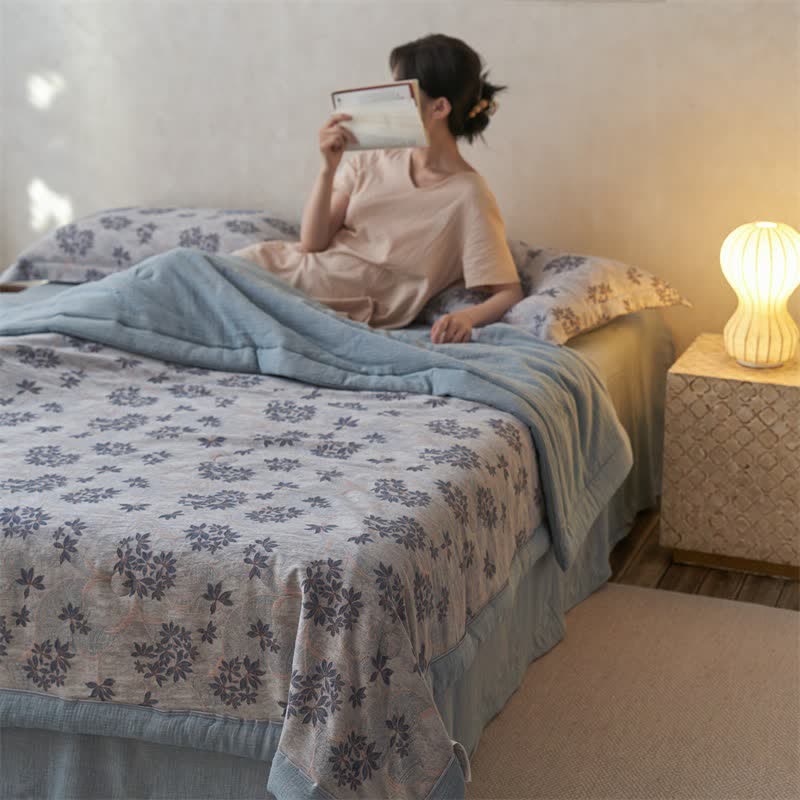 Cotton Gauze Jacquard Elegant Leaf Bedding - image 27
