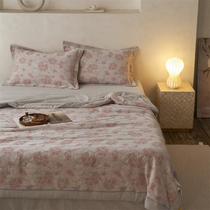 Cotton Gauze Jacquard Elegant Leaf Bedding - image 2
