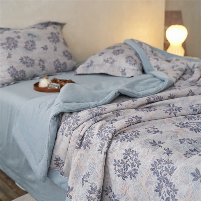 Cotton Gauze Jacquard Elegant Leaf Bedding - image 22