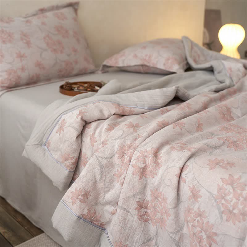 Cotton Gauze Jacquard Elegant Leaf Bedding - image 7
