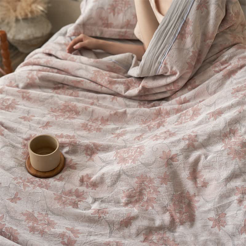 Cotton Gauze Jacquard Elegant Leaf Bedding - image 10