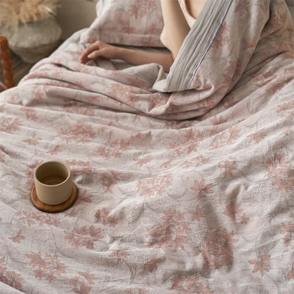 Cotton Gauze Jacquard Elegant Leaf Bedding - image 10