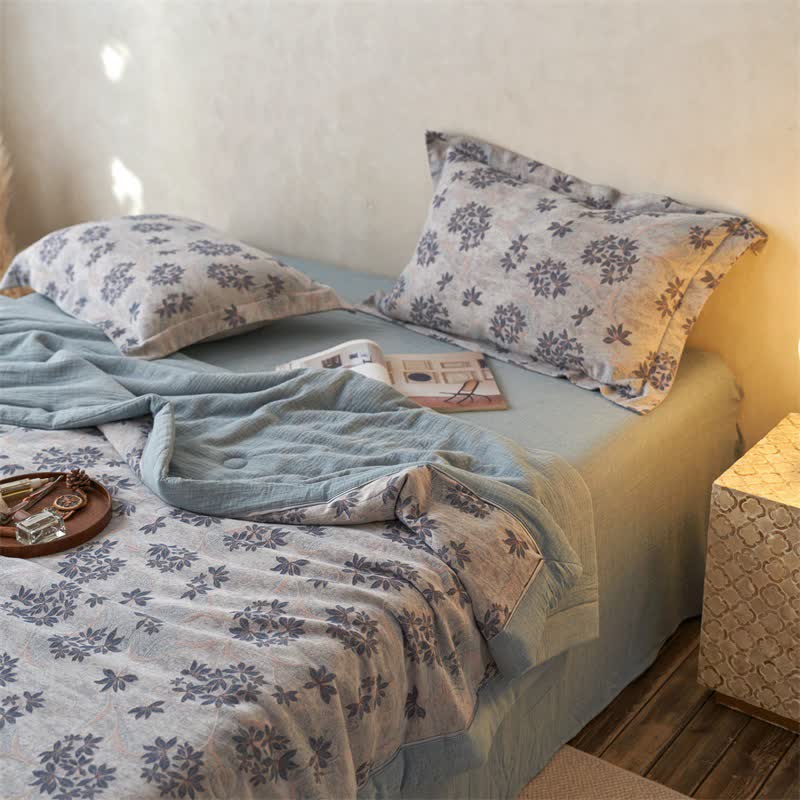 Cotton Gauze Jacquard Elegant Leaf Bedding - image 25