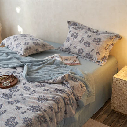 Cotton Gauze Jacquard Elegant Leaf Bedding - image 25