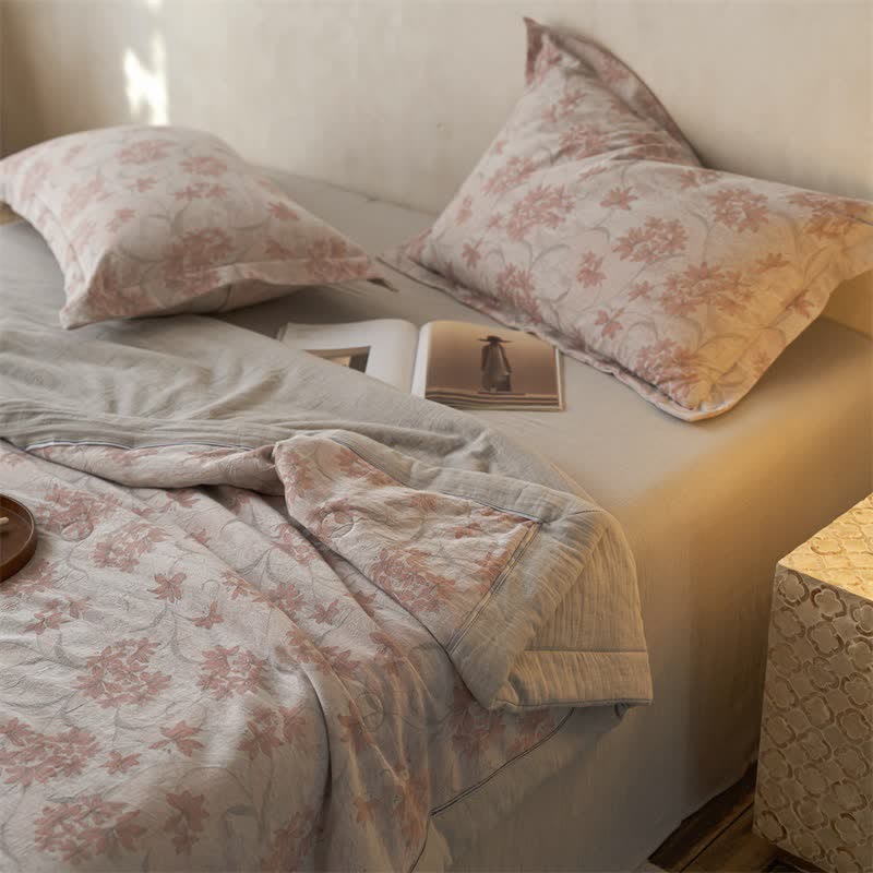Cotton Gauze Jacquard Elegant Leaf Bedding - image 15