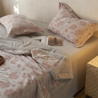 Cotton Gauze Jacquard Elegant Leaf Bedding - image 15