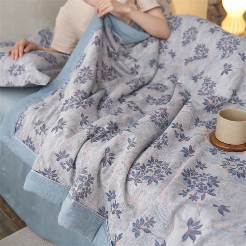 Cotton Gauze Jacquard Elegant Leaf Bedding - image 31