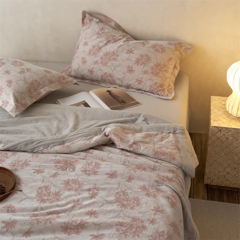 Cotton Gauze Jacquard Elegant Leaf Bedding - image 14