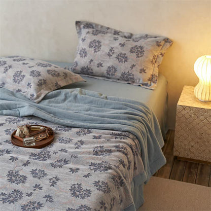Cotton Gauze Jacquard Elegant Leaf Bedding - image 24