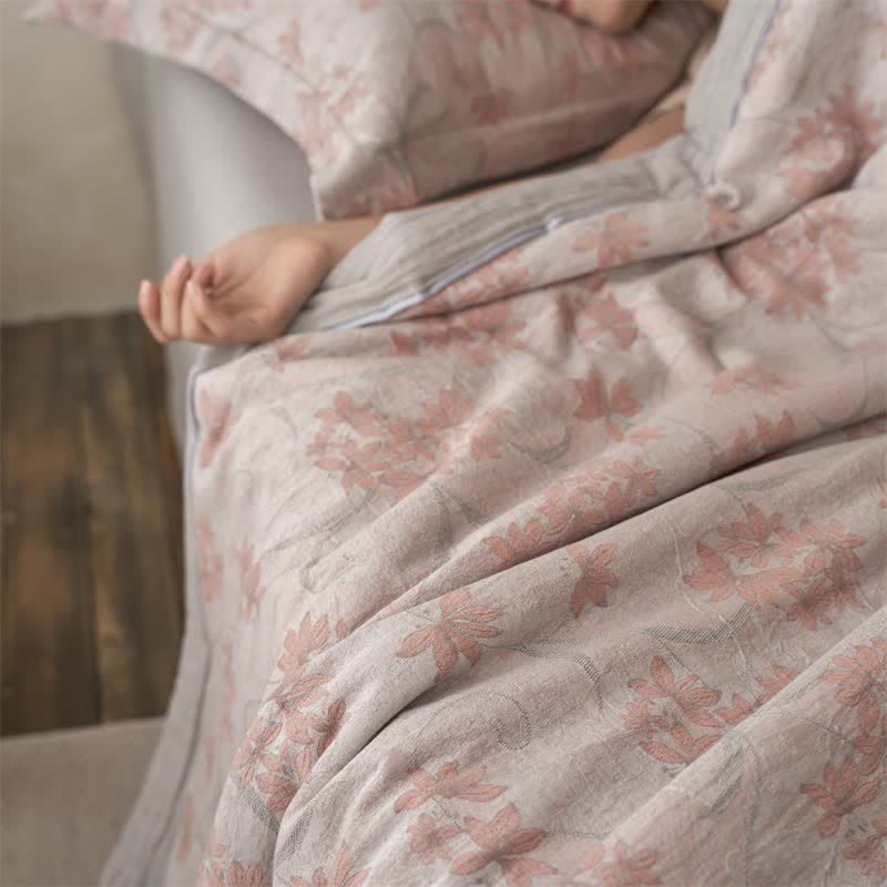 Cotton Gauze Jacquard Elegant Leaf Bedding - image 16