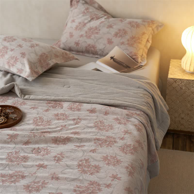 Cotton Gauze Jacquard Elegant Leaf Bedding - image 4