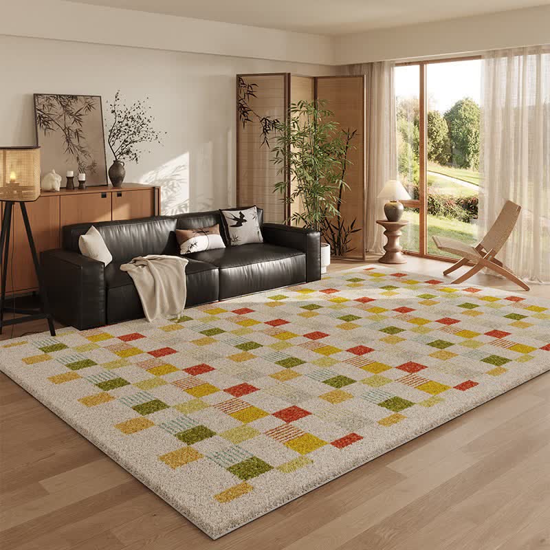 Dopamine Color Block Checkered Rug - 79"W × 118"L - image 0