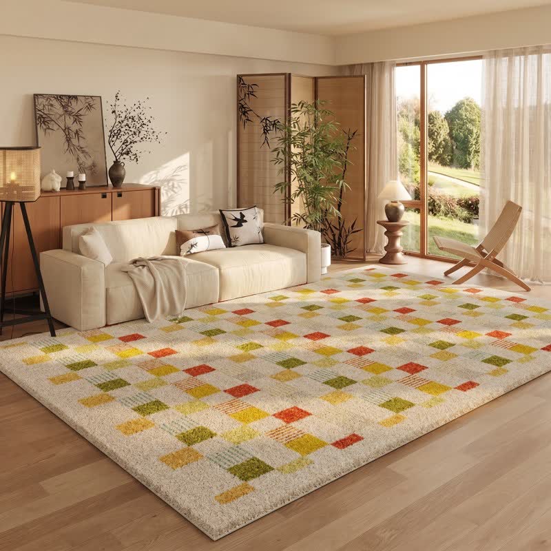 Dopamine Color Block Checkered Rug - image 3