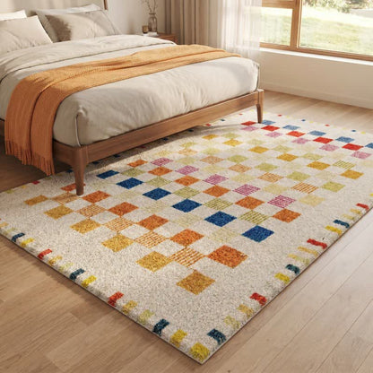 Soft Multicolor Checkerboard Area Rug - image 1